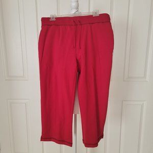Vintage 90's Cheetah Solid Red Elastic Sweatpants 3/4 Length NWT